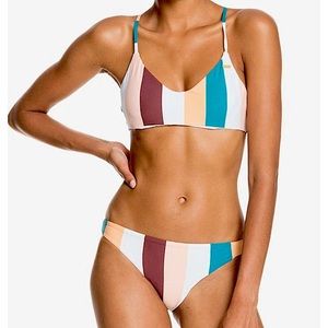 2 PIECE SET Roxy Holiday Jungle Striped Bikini s/m